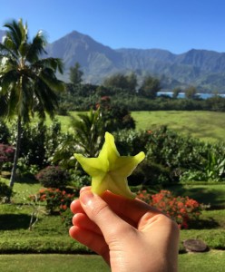 And me with a piece of starfruit!